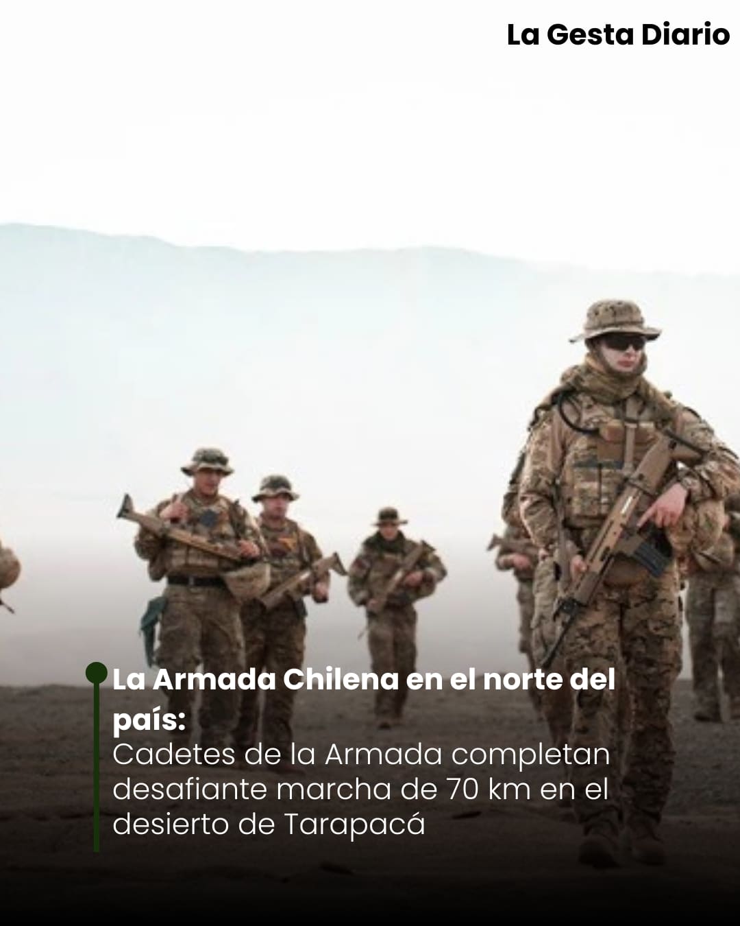 Cadetes de la Armada completan desafiante marcha de 70 km en el desierto de Tarapacá