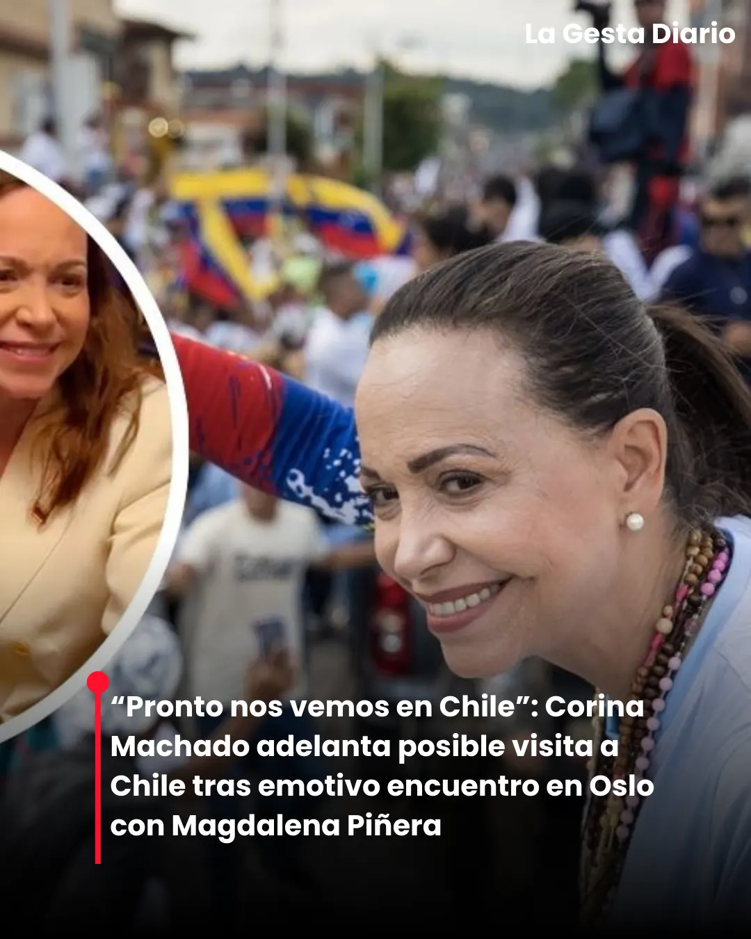 “Pronto nos vemos en Chile”: Corina Machado adelanta posible visita tras emotivo encuentro en Oslo