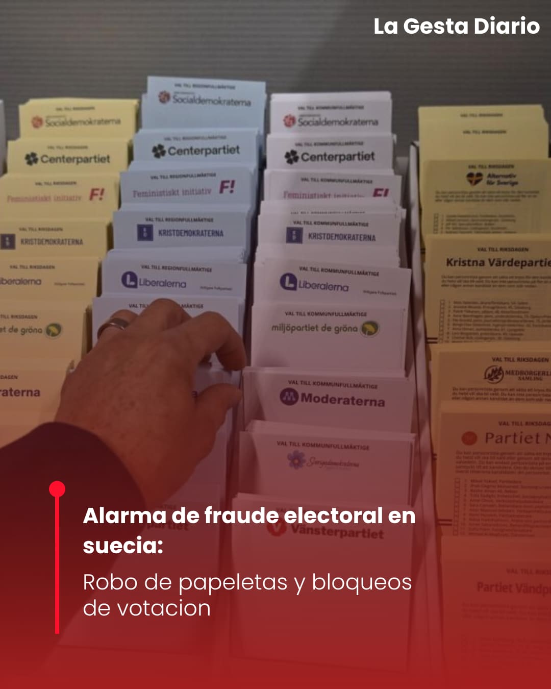 Alarma de fraude electoral en suecia: Robo de papeletas y bloqueos de votacion