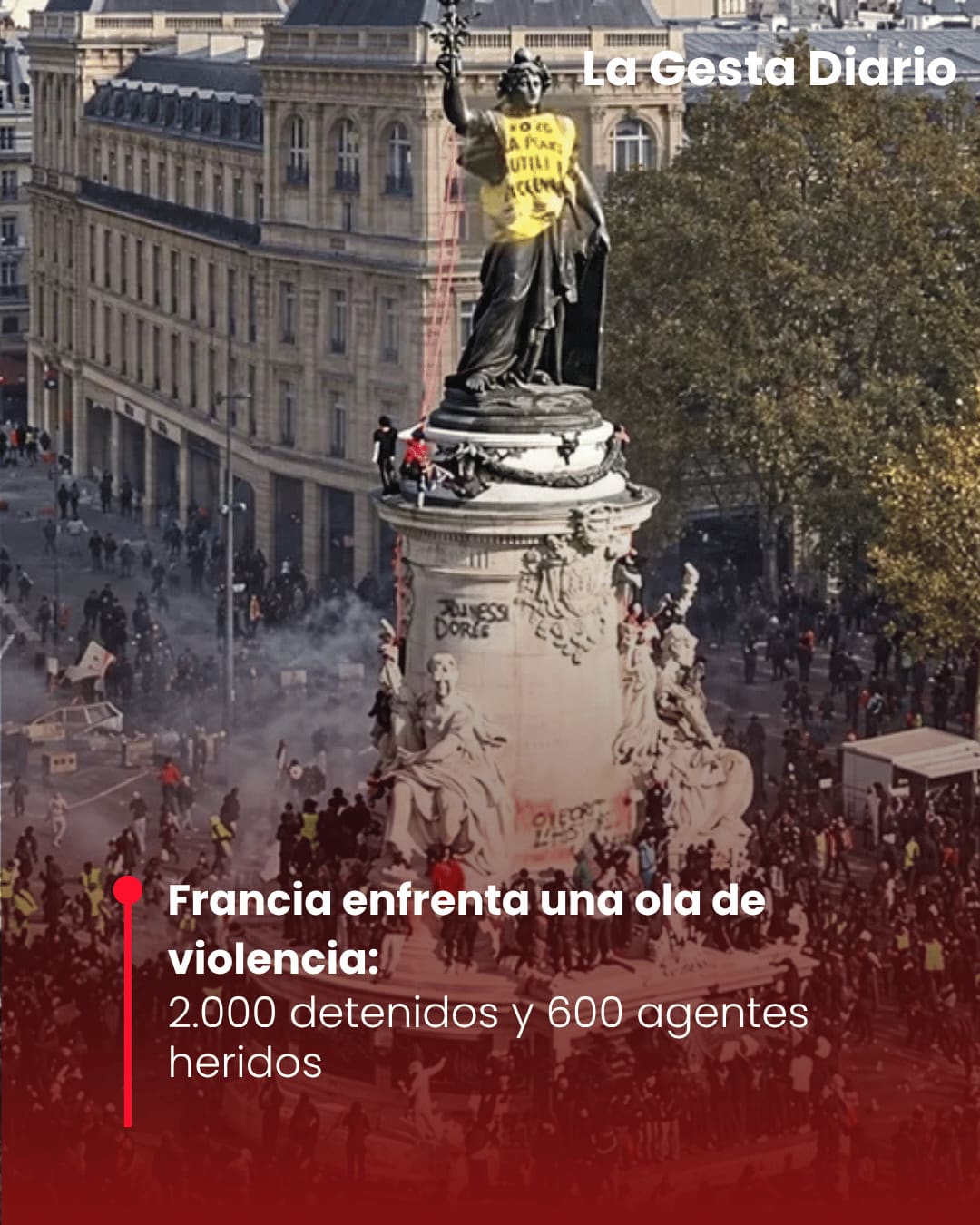 Francia enfrenta una ola de violencia: 2.000 detenidos y 600 agentes heridos