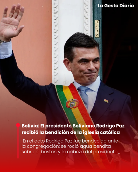 Bolivia: El presidente Boliviano Rodrigo Paz recibió la bendición de la iglesia católica